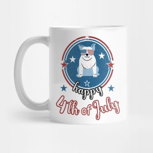 Funny Patriotic Bulldog Happy 4th of July Mug